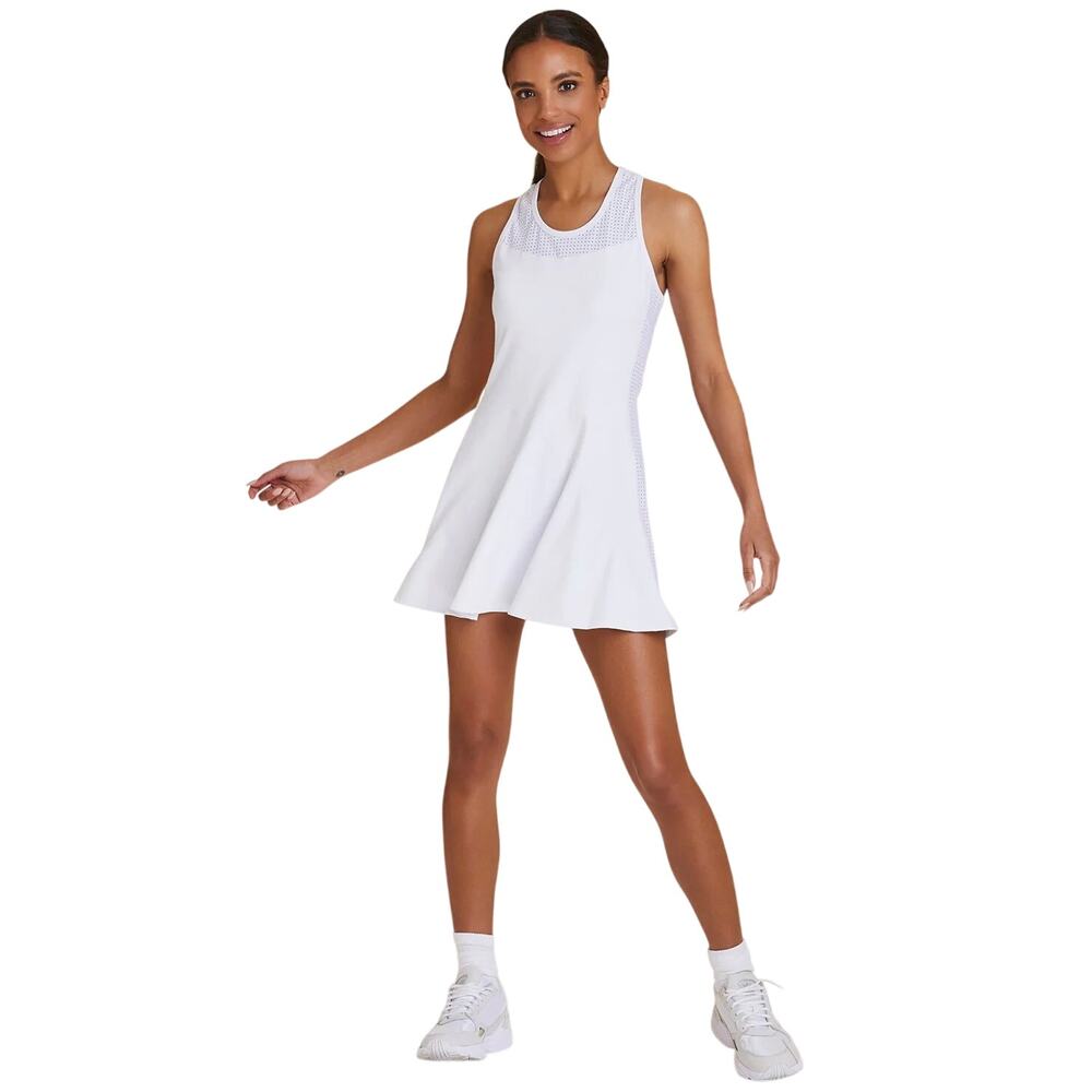NWOT Alala Serena Tennis Dress White Racerback Mesh Flared Athletic with Shorts